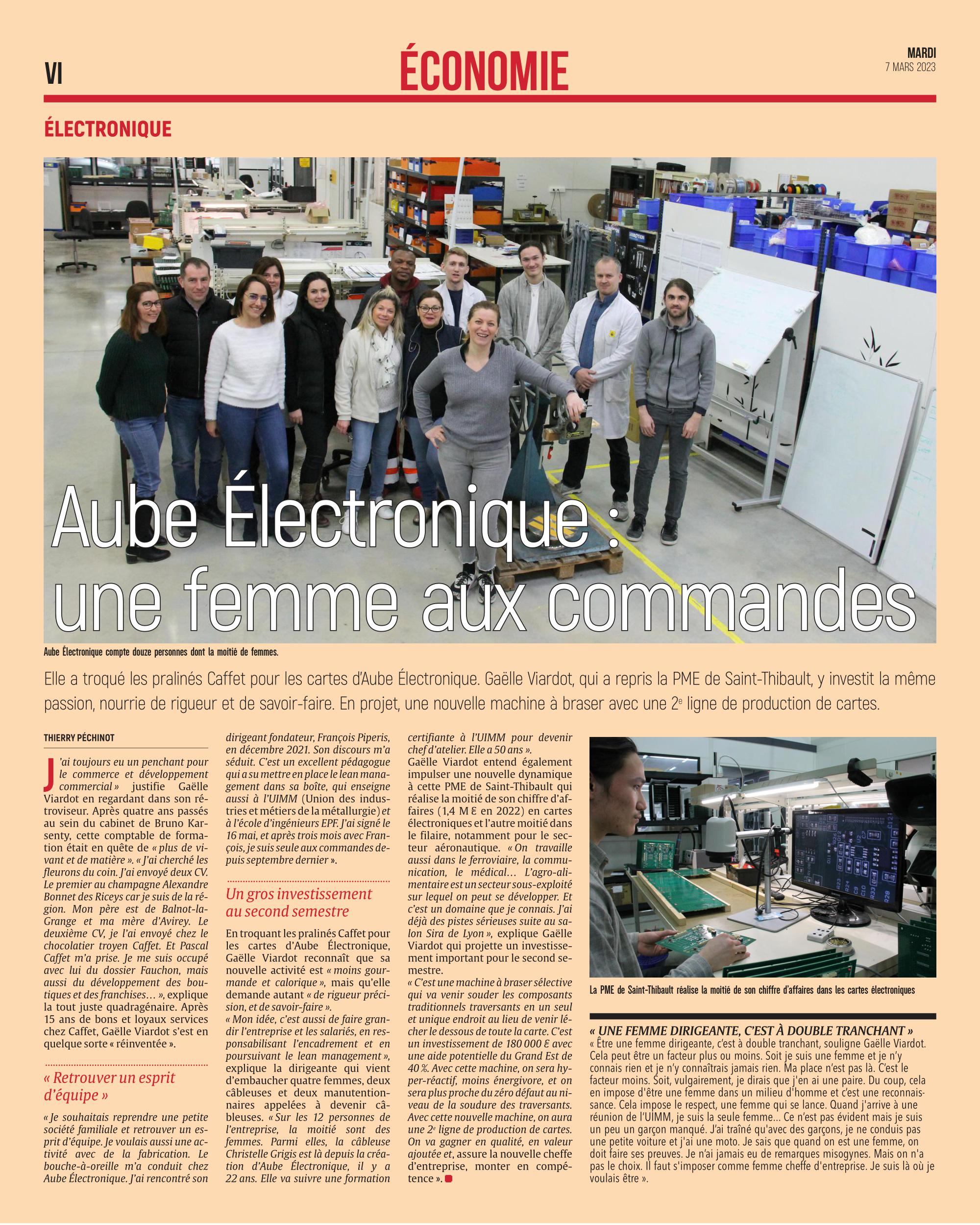 Notre parution dans le journal l’Est Eclair